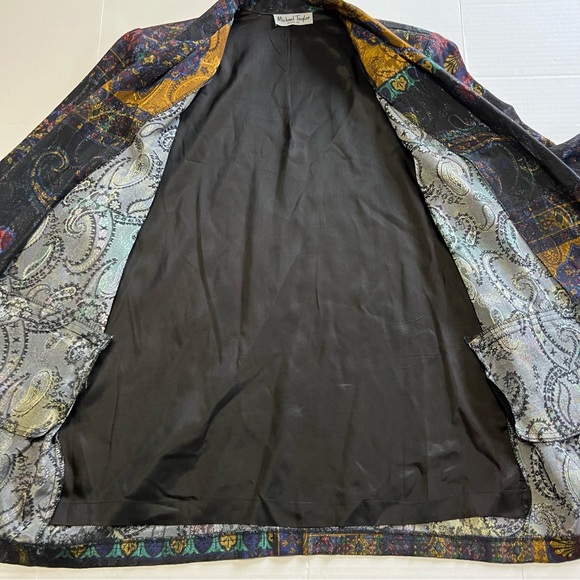 Vintage Michael Taylor Apparel Inc Silky Paisley Blazer Jacket Size XL/XXL - Picture 3 of 7